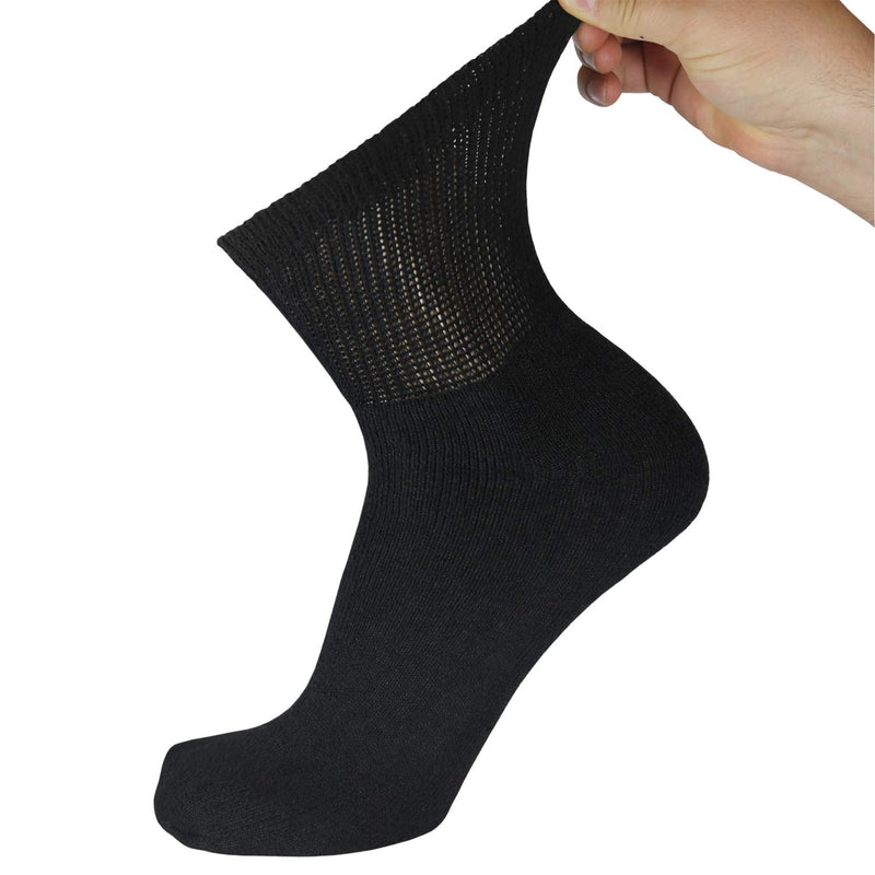 [Australia] - Big and Tall Diabetic Neuropathy Ankle Socks, King Size Mens Athletic Quarter Socks (Size: 13-16) Black 6 