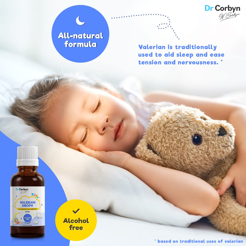 [Australia] - Dr Corbyn Kids' Valerian Drops - 50ml | All-Natural Valerian Drops to Support Bedtime Relaxation & Healthy Sleep | Alcohol Free & Easy to Use 50 ml (Pack of 1) 