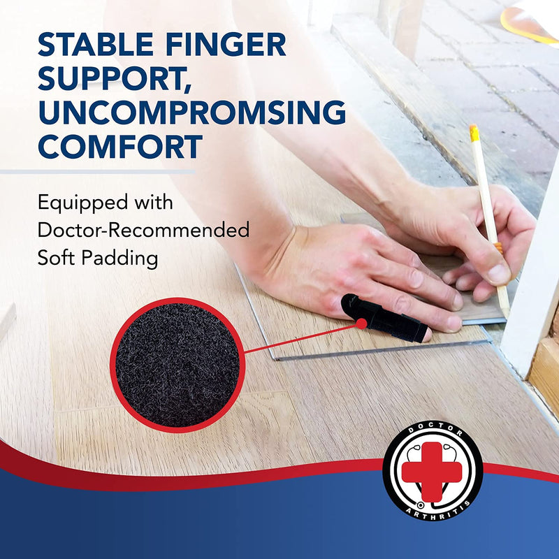 [Australia] - Doctor Developed Finger Splint & Handbook - Trigger Finger, Arthritis, RSI - Fits Ring, Index, Pinky & Middle - 2 sizes (Black, L/XL, Single) Black 1 