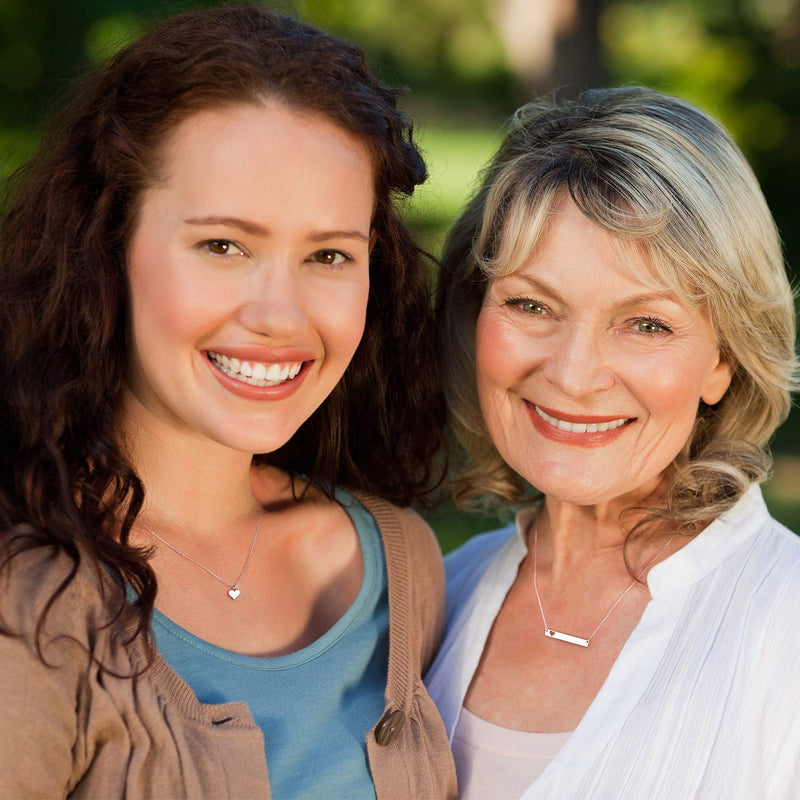 [Australia] - CHICLOVE Mother Daughter Jewelry Sets for Two, Cutout Heart Necklaces, 2 Sterling Silver Necklaces D - mother daughter necklace set for 2 