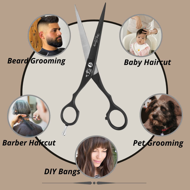 [Australia] - 5" Professional Left Handed Hair Thinning Shears Barber Hairdressing Scissors (5" Left Handed Black) 5" Left Handed Black 