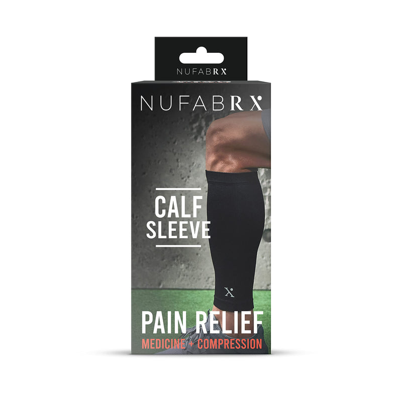 [Australia] - NUFABRX Pain Relieving Calf Compression Sleeve for Men & Women | Leg Compression Sleeves for Running | All Day Relief Against Shin Splints Tendonitis and Calf Cramps| One Size Fits All 