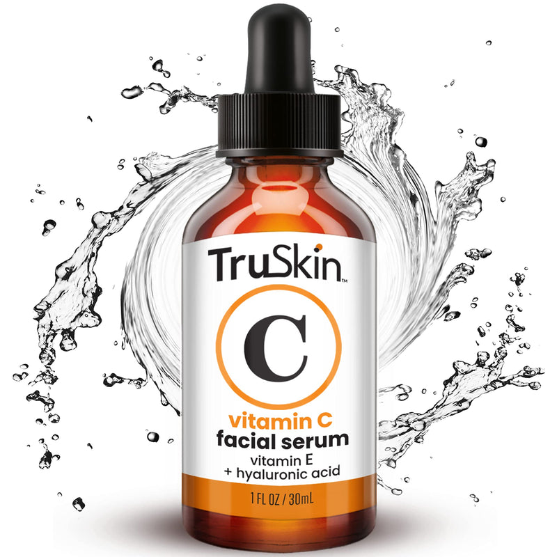 [Australia] - TruSkin Vitamin C Serum for Face, Anti Aging Serum with Hyaluronic Acid, Vitamin E, Organic Aloe Vera and Jojoba Oil, Hydrating & Brightening Serum for Dark Spots, Fine Lines and Wrinkles, 1 fl oz 1 Fl Oz (Pack of 1) 