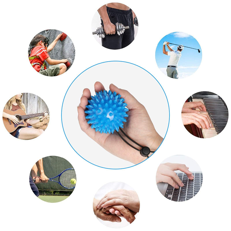 [Australia] - Hand Grip Exerciser Balls-2pcs Hand Balls for Exercise and Physical Therapy - Adjustable Wrist Strap Stress Relief Ball Relieve Wrist & Thumb Pain for Kids, Elderly and Adults 