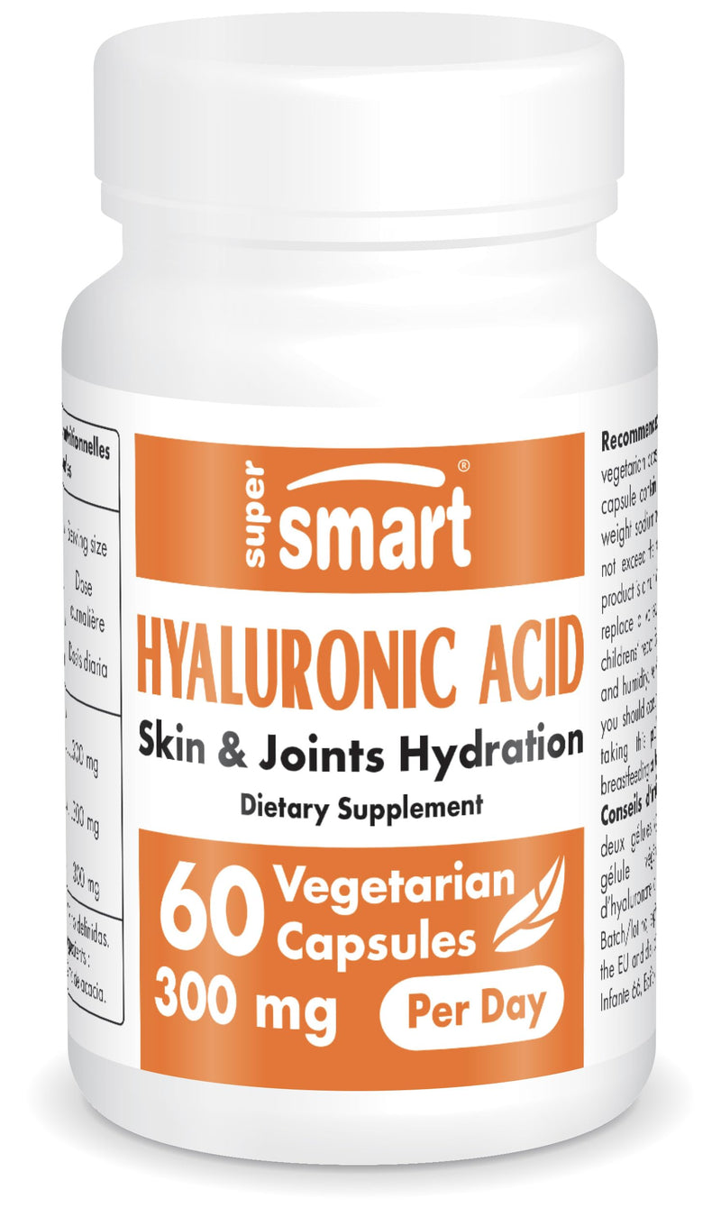 [Australia] - Supersmart - Hyaluronic Acid 150mg - High Molecular Weight Sodium Hyaluronate (1.2 Million Daltons) - Support Healthy Joints & Skin | Non-GMO & Gluten Free - 60 Vegetarian Capsules 