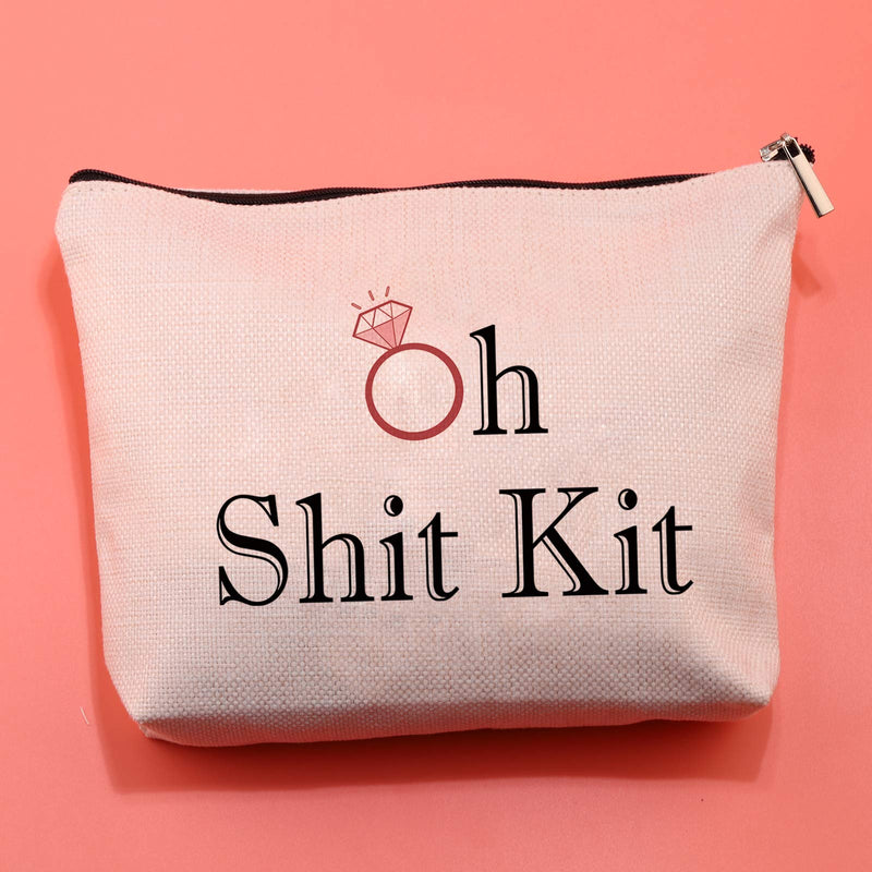 [Australia] - Funny Bachelorette Kit Bags Bridal Shower Gift Oh Shit Kit Makeup Bag Wedding Party Cosmetic Bag Bridesmaid Makeup Pouch (Oh Shit Kit) 