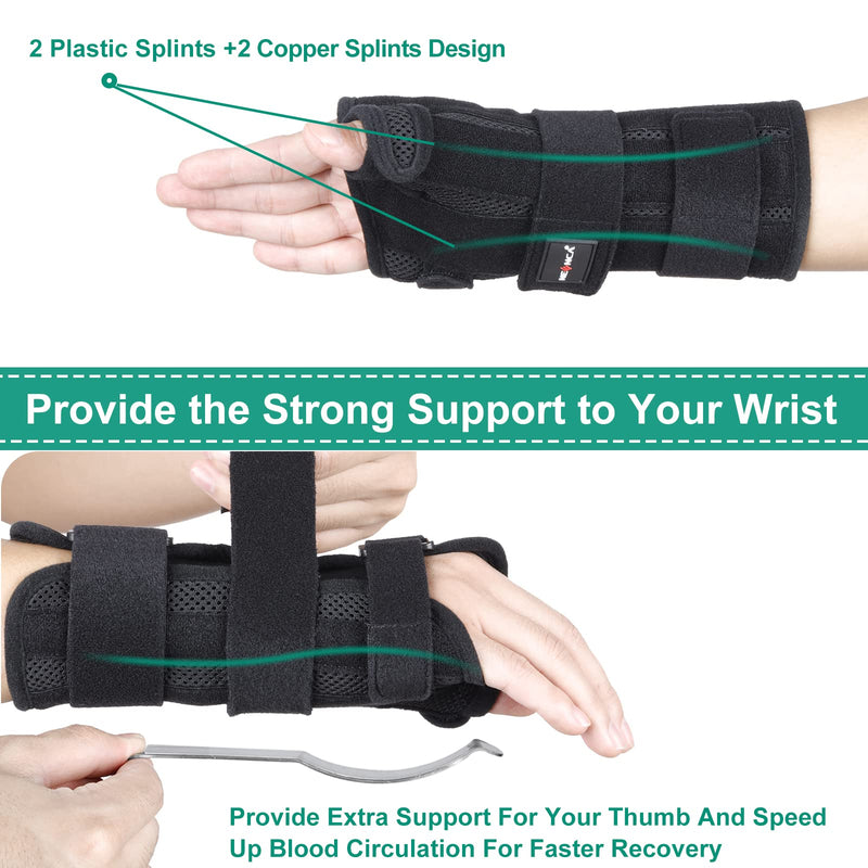 [Australia] - NEENCA Wrist Support Brace, Adjustable Night Sleep Hand Support Brace with Splints, Palm Wrist Orthopedic Brace with Thumb - Professional for Carpal Tunnel, Relieve and Treat Wrist Pain or Injuries Left Hand XL/XXL/XXXL 
