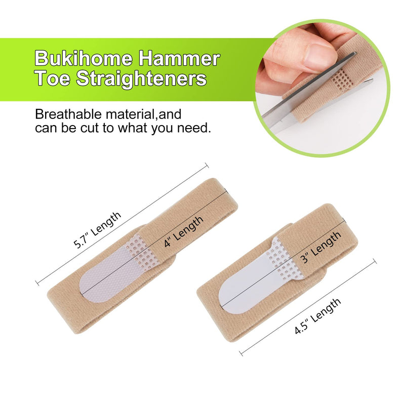 [Australia] - Bukihome Up-Grade Hammer Toe Straighteners for Bent Toes, 12 Pack Toe Splints, Toe Corrector, Toe Wraps for Curled Toes, Crooked Toes and Hammer Toes（6 Large Size & 6 Middle Size） 