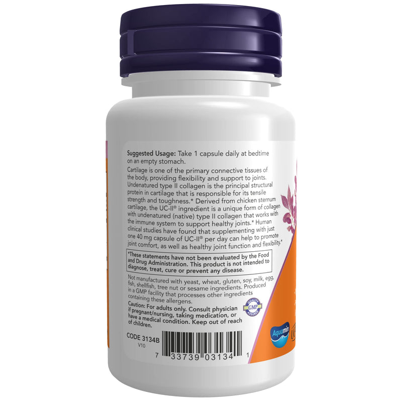 [Australia] - NOW Supplements, UC-II Type II Collagen with Undenatured Type II Collagen, 60 Veg Capsules 