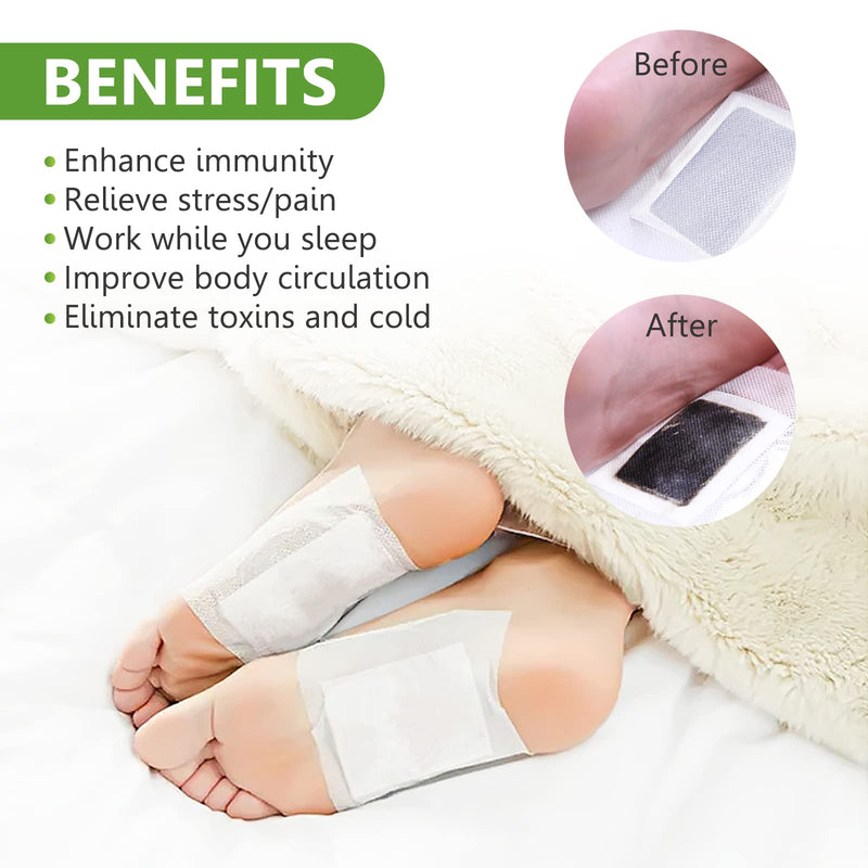 [Australia] - Detox Foot Patches for Stress Relief & Deep Sleep, Detox Foot Patches, 10Pcs Detox Foot Pads with Natural Bamboo Vinegar to Remove Body Toxins 