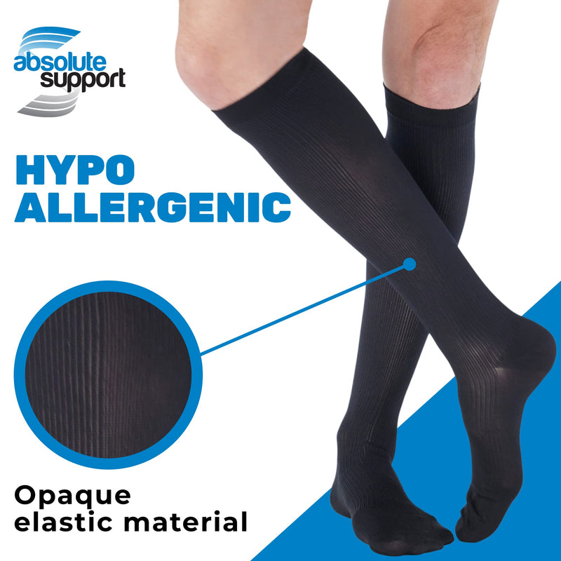 [Australia] - Made in USA - Circulating Dress Compression Socks 20-30 mmHg for Men Black Large 