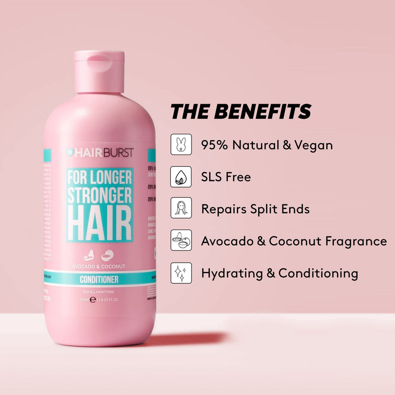 [Australia] - Hairburst Hair Growth Conditioner For Woman - Reduces Hair Loss - Strengthens Existing Hair Growth - Contains No SLS and Parabens - Coconut and Avocado Aroma - New Bigger Bottles 350ml 