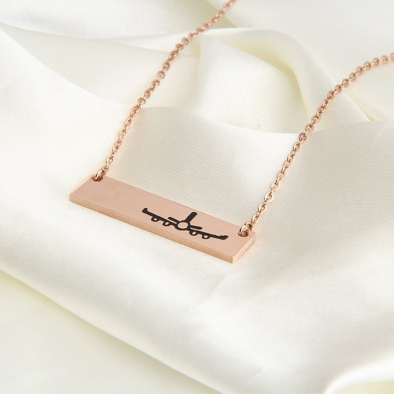 [Australia] - WUSUANED Stainless Steel Airplane Plane Bar Pendant Necklace Gift for Traver Pilot Stewardess Flight Attendant plane necklace rose gold 