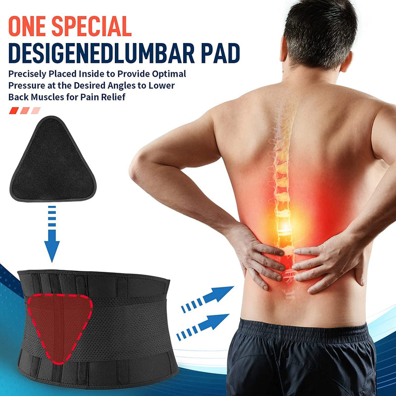 [Australia] - FEATOL Back Brace for Lower Back Pain, Back Support Belt for Women & Men, Breathable Lower Back Brace with Lumbar Pad, Lower Back Pain Relief for Herniated Disc, Sciatica, Large Size/ X Large Size (Waist :30''-38.6'') Large/X-Large (Pack of 1) Black 