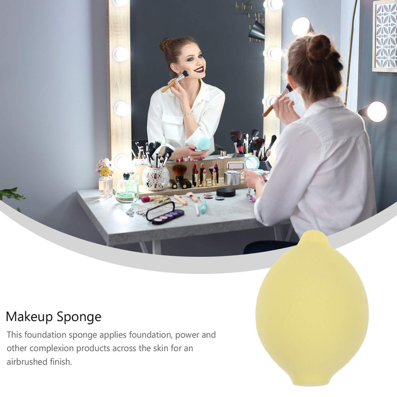 [Australia] - Lurrose 3pcs Blender Foundation Beauty Sponge Cute Fruit Shaped Cosmetics Sponge Blender for Liquid Cream Powder Applicators Yellow Lemon 