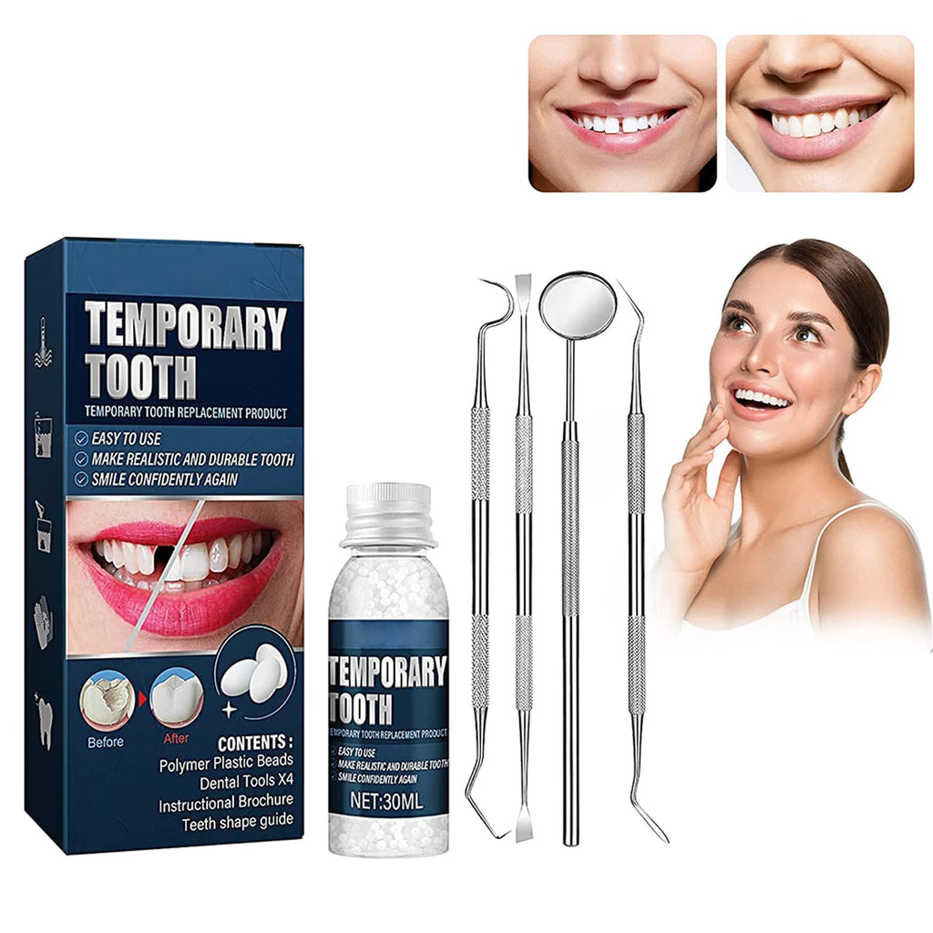 [Australia] - Temporary Tooth Filling, Tooth Filling Repair Kit, Temporary Tooth Repair Beads, Temporary Tooth Filling Kit with 4 Professional Dental Tools, Missing and Broken Tooth Restoring Your Smile in Minutes 5 pc 