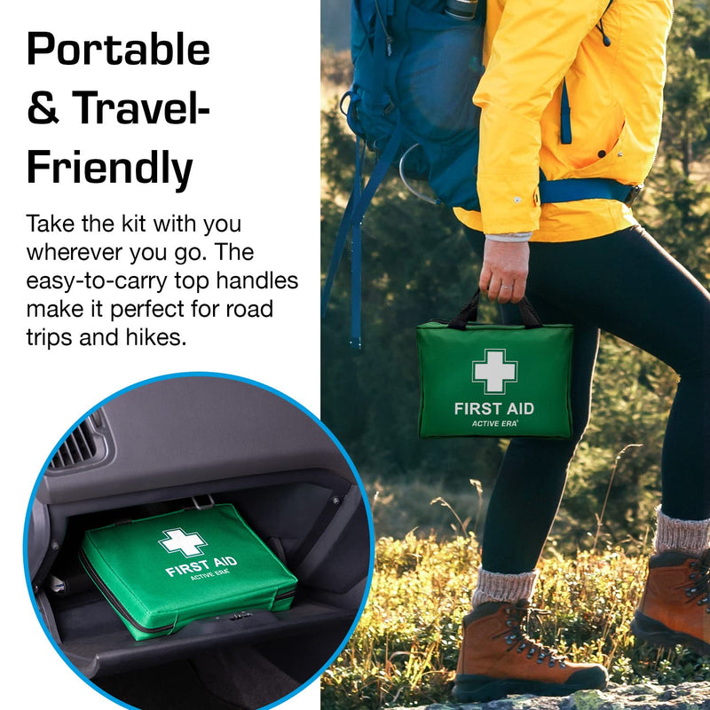 [Australia] - 90 Piece Premium First Aid Kit Bag - Includes Eyewash, 2 x Cold (Ice) Packs and Emergency Blanket for Home, Office, Car, Caravan, Workplace, Travel Green 