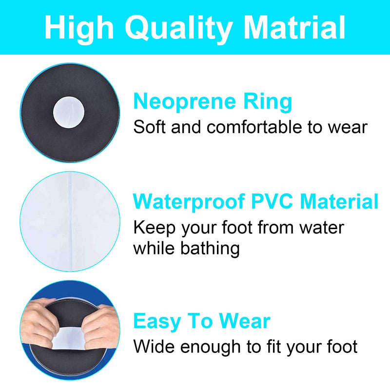 [Australia] - Adult Foot Waterproof Protectors Cast and Dressing Cover Reusable Sealed for Shower Bath, Foot Protector Keep Ankle Leg Cast (Black) 