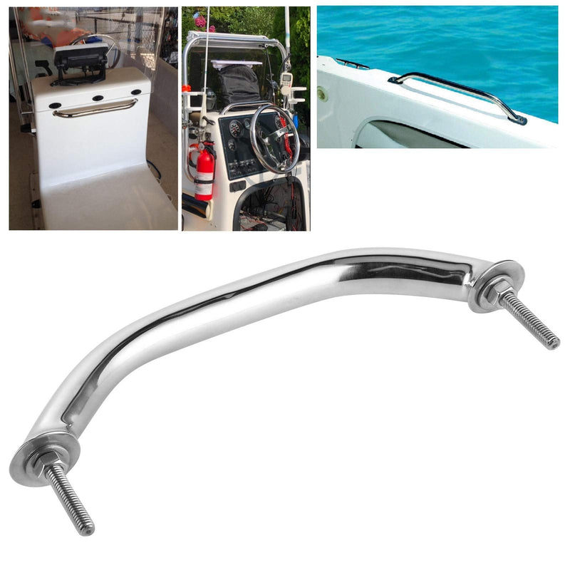 [Australia] - KIMISS Marine Handles for Boat,Stainless Steel Handle Door Grab Bar Handrail Oval Rail Grip for Hatch Deck(Silver) (220mm)//boat handrail 220mm 