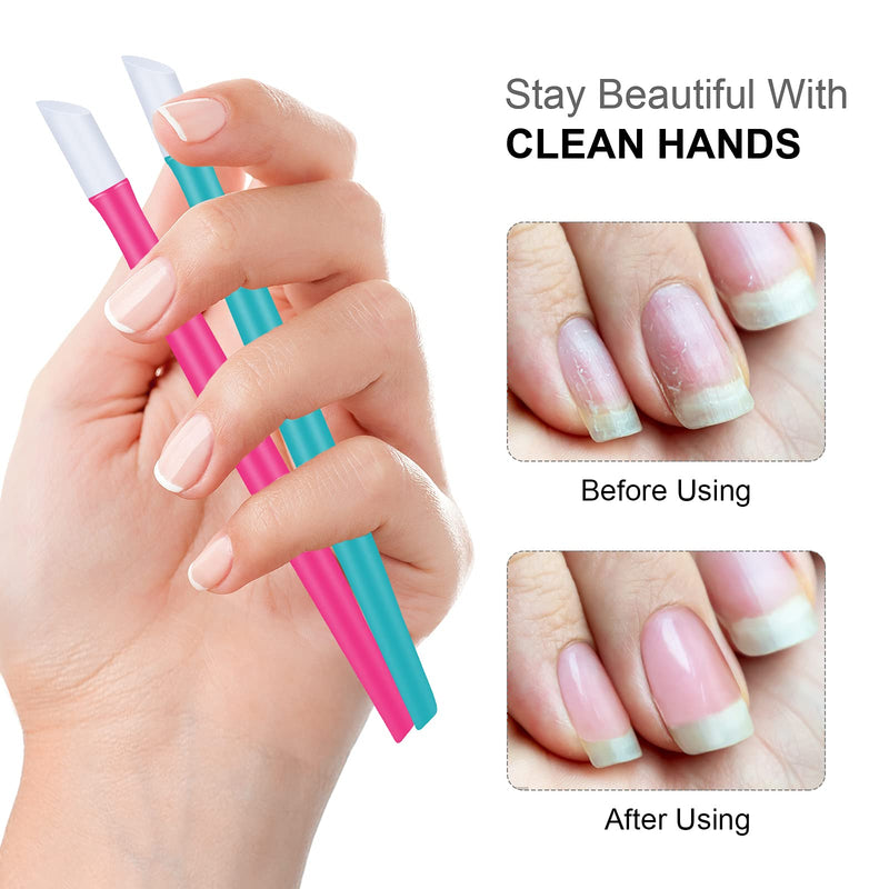 [Australia] - 30 Pieces Rubber Nail Cuticle Pusher Professional Plastic Handle Tipped Nail Art Tool Cleaner Rubber Tip Nail Cleaner for Men and Women,10 Colors 