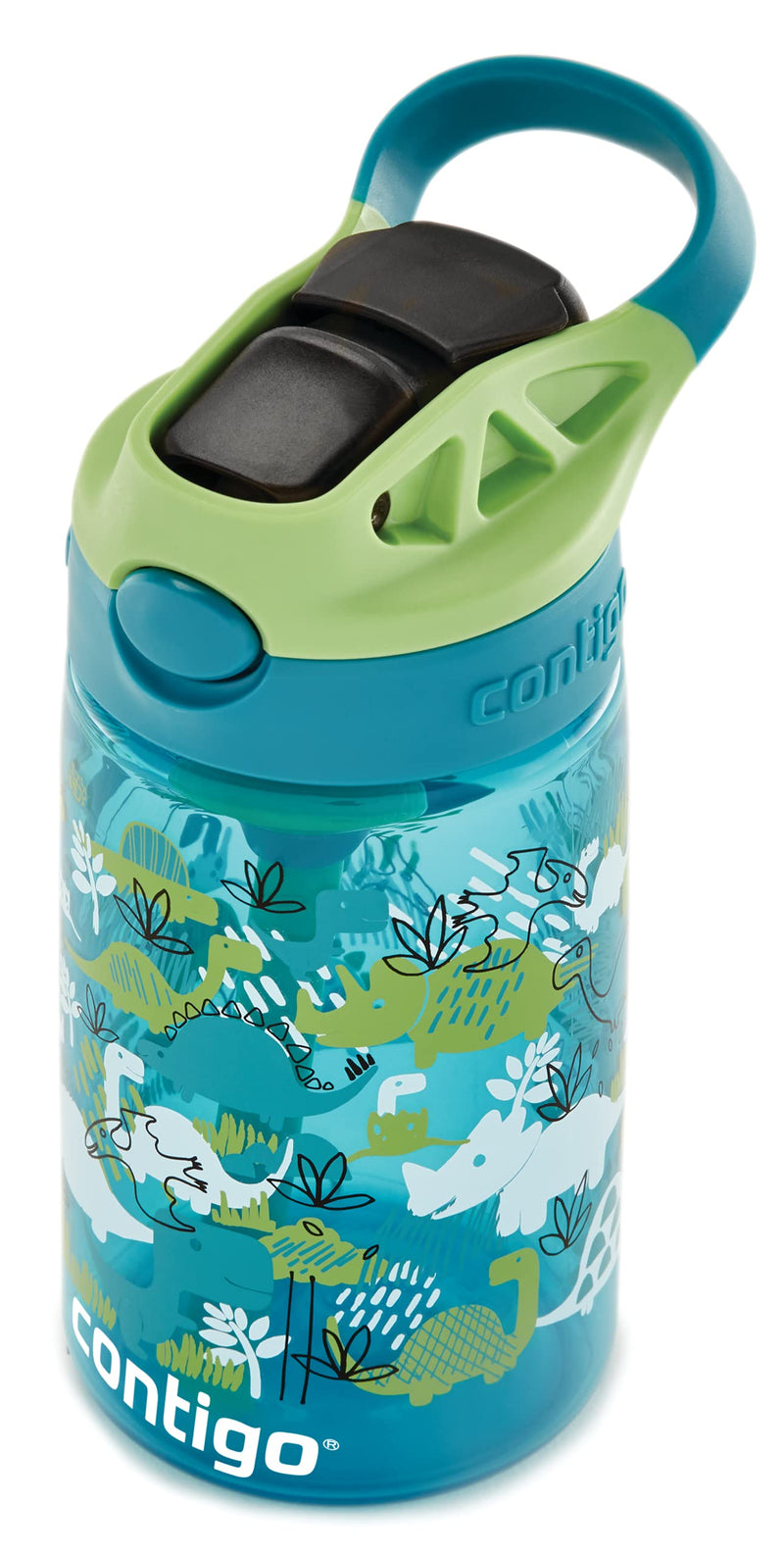 [Australia] - Contigo Kids Thermal Drinking Bottle Easy Clean Autospout with Straw, BPA-free stainless steel water bottle, 100% leak-proof, easy to clean, ideal for daycare Dinoboy Plastic 