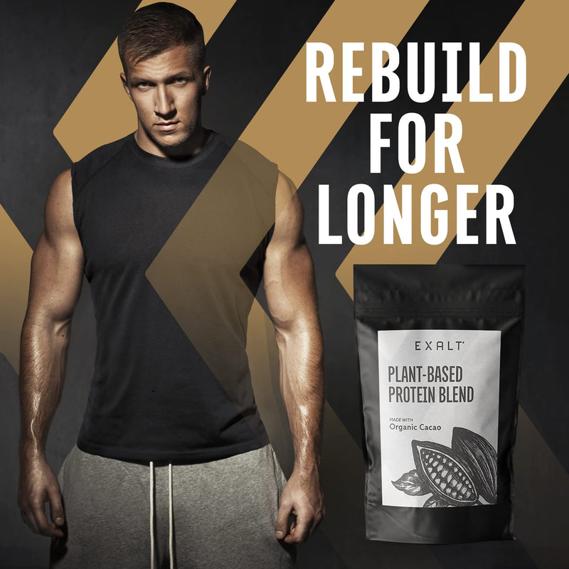 [Australia] - EXALT Vegan Protein Powder - 100% Plant-Based – Gluten Free - Keto Friendly - No Artificial Flavours or Additives (Cacao) Organic Cacao 