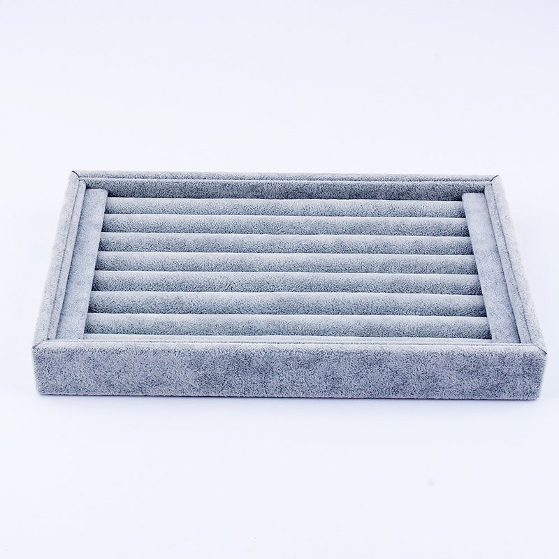 [Australia] - Yosoo Ring Velvet Jewellery Display Box Cufflinks Storage Tray Case Holder Organizer (Grey) Grey 