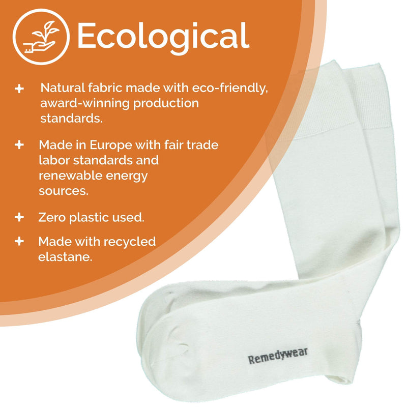 [Australia] - Remedywear Soft Moisturizing Eczema Socks for Kids, Inflammation Relief with Tencel and Zinc (5-6 Years, White) 5-6 Year - White 