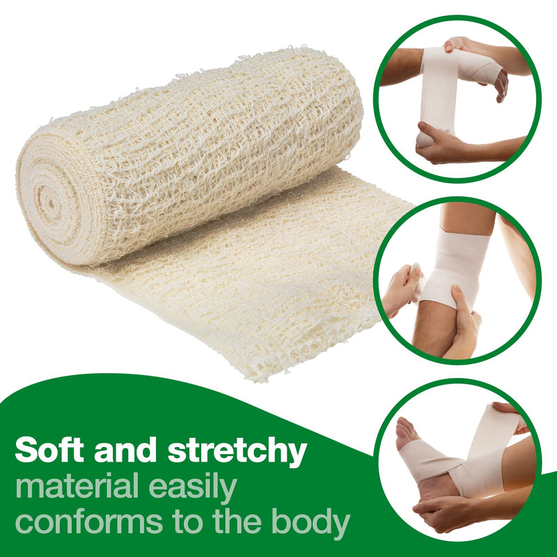 [Australia] - HypaBand Crepe Cotton Bandages 10cm x 4.5m - Pack of 6 Single 10 cm x 4.5 m (Pack of 6) 