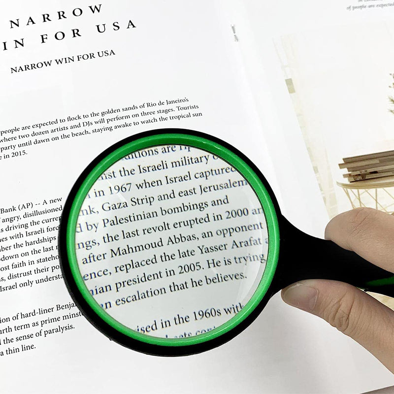 [Australia] - 10X Shatterproof Magnifying Glass 10X Large Handheld Magnifying Glass for Seniors Kids 75mm Magnifying Lens with Non-Slip Rubber Handle Magnifier Glass for Reading Science Insect Hobby Observation 