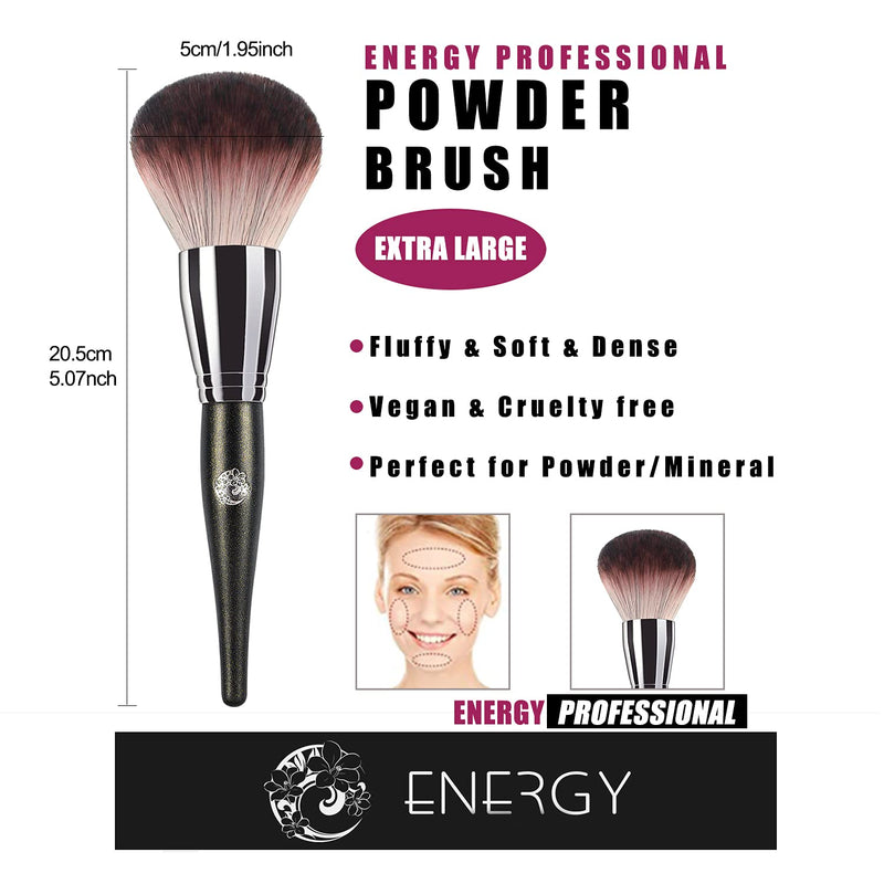 [Australia] - Powder Brush Kabuki Blush Bronzer Makeup Brush for Large Coverage Loose Mineral Powder Soft Fluffy Cruelty free ENERGY 