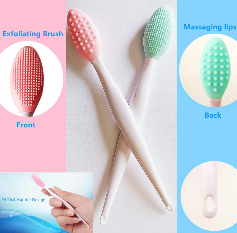 [Australia] - Lip Scrub Brush Lip Brush Lip Exfoliator Brush Silicone Exfoliating Brush Silicone Lip Exfoliator Scrub Lip Scrubber Tool Mini Exfoliating Brush Set Lip Scrubber For Women (4pcs) 