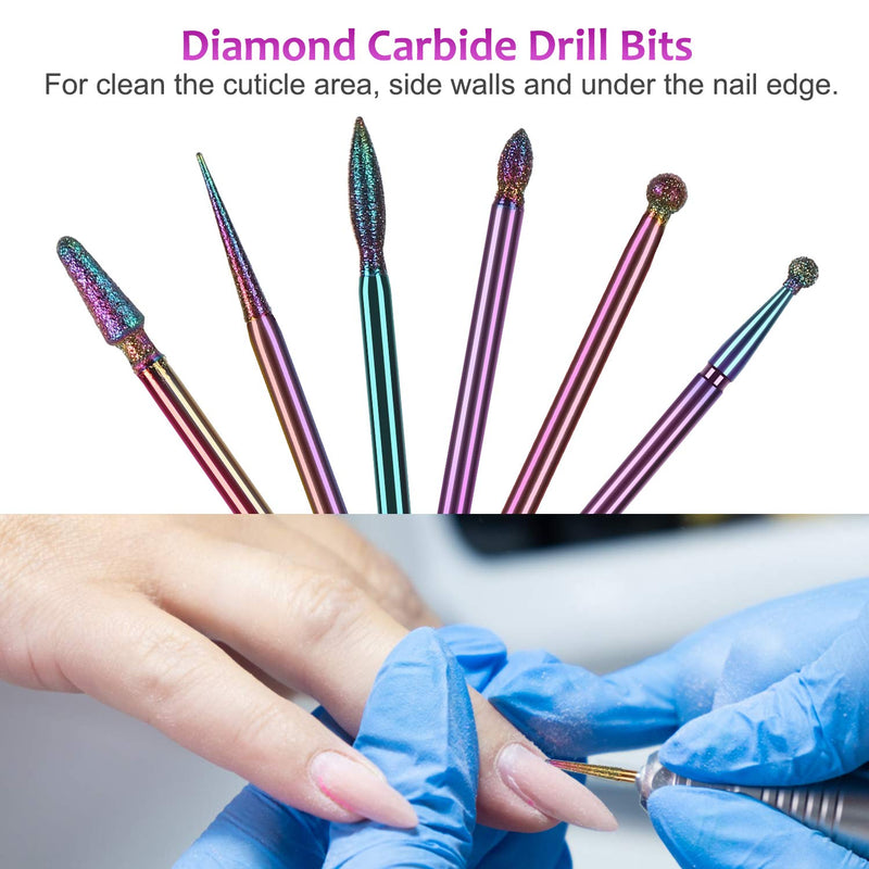 [Australia] - Nail Drill Bits Kit 10pcs - YaFex Ceramic Efile Nail Bit for Acrylic Gel Nails 3/32 Inch Carbide Cuticle Nail File Bits for Electric Manicure Pedicure Nail Drill 