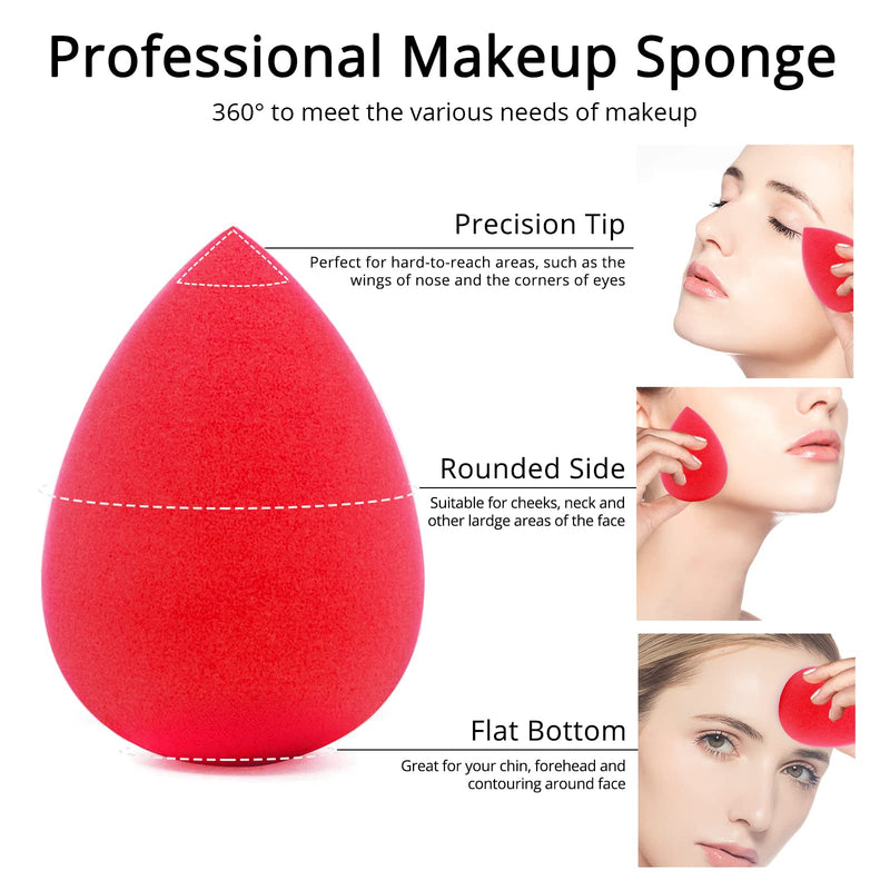 [Australia] - Makeup Sponge Blender, BEAKEY 5 Pcs Beauty Sponges with Multi-Color, Non Latex, Soft, Foundation Makeup Blender for Liquid, Creams, and Powders 1-5pcs multi-colored sponge 