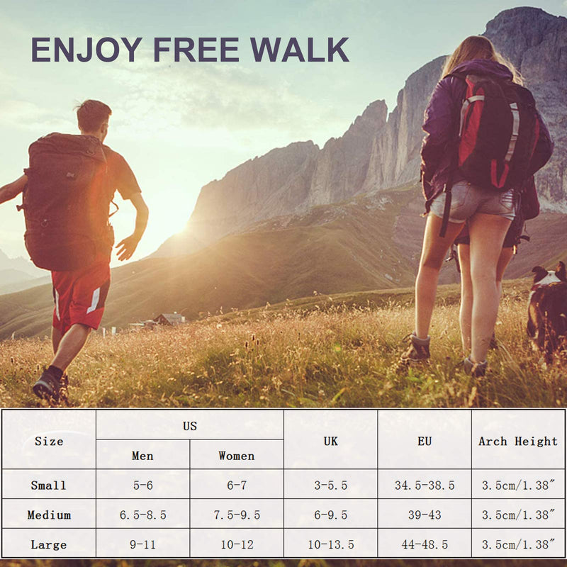 [Australia] - RooRuns FitFeet Orthotic Inserts 3/4 Length, High Arch Support Foot Insoles for Over-Pronation, Plantar Fasciitis, Flat Feet - Shoe Inserts for Walking, Running Men and Women S | Men's 5-6, Women's 6-7 