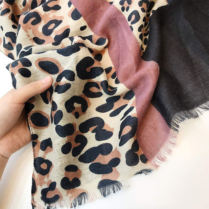 [Australia] - Leopard Print Women Shawl Scarf - Lightweight Cape Shrugs Wraps Pashmina Stole Neckerchief Autumn Summer Winter Soft Long Wedding Party Accessories Style a 
