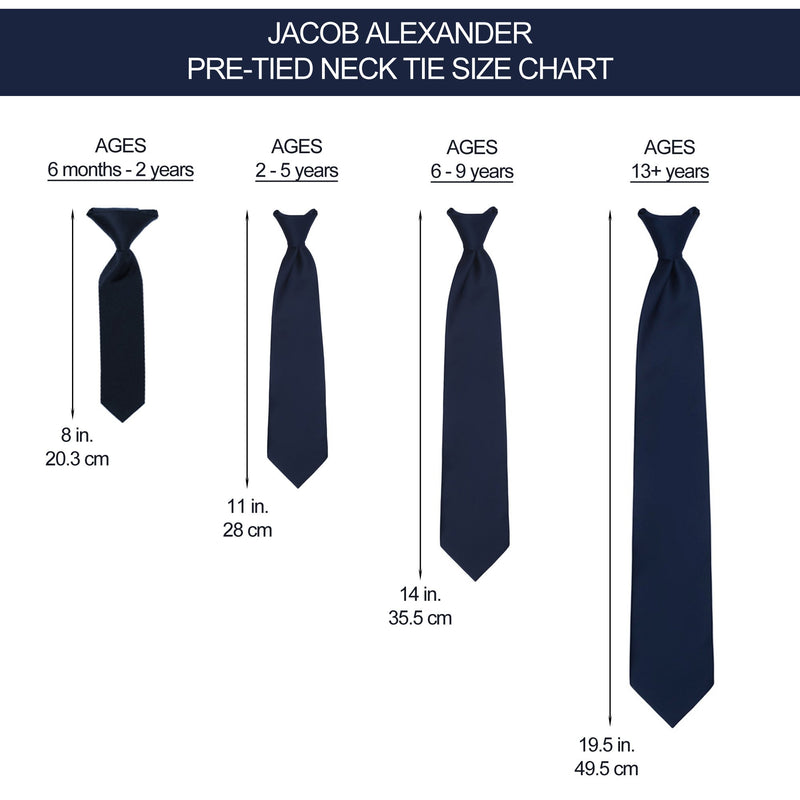 [Australia] - Jacob Alexander Boy's 11" Pretied Solid Color Zipper Tie Black 