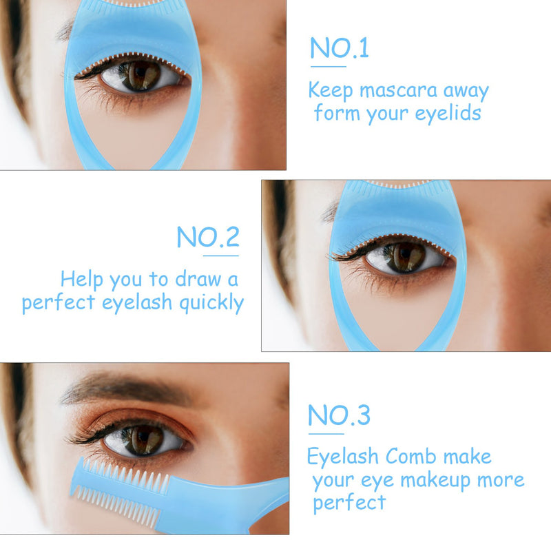 [Australia] - TecUnite 6 Pieces 3 in 1 Eyelashes Tools Mascara Shield Applicator Guard Eyelash Guide for Makeup, 3 Colors 