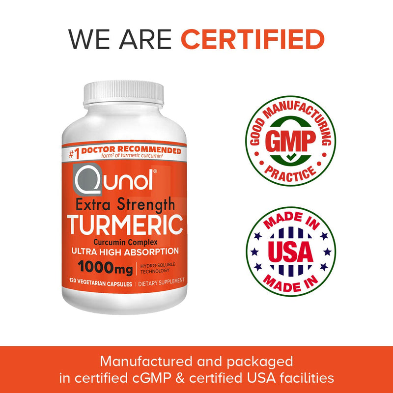[Australia] - Turmeric Curcumin Capsules, Qunol with Ultra High Absorption 1000mg, Joint Support, Dietary Supplement, Extra Strength,Vegetarian Capsules , 120 Count (Pack of 1) 120 Count (Pack of 1) 
