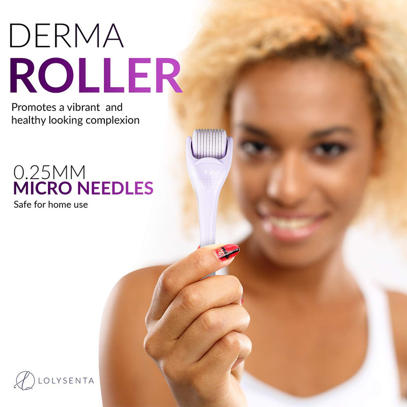 [Australia] - Rose Quartz Roller with Derma Roller Kit, Microneedling Face Roller 0.25mm and Body Microneedle Roller 0.3mm 