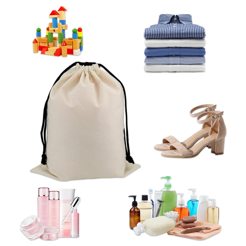 [Australia] - Set of 6 Cotton Travel Portable Shoes Storage Bags Organizer with Drawstring (6PCS M Size) 18.9 x 15 inches ( 48 x 38cm ) 