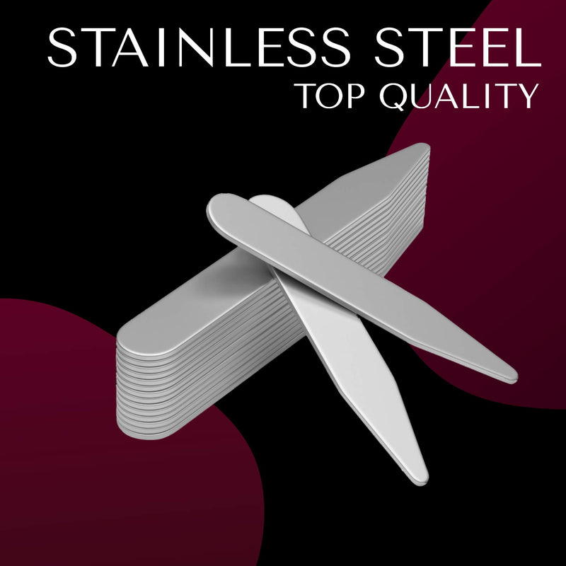 [Australia] - 2.5" Stainless Steel Collar Stays for Men- Set of 36 Dress Shirt Collar Stays 