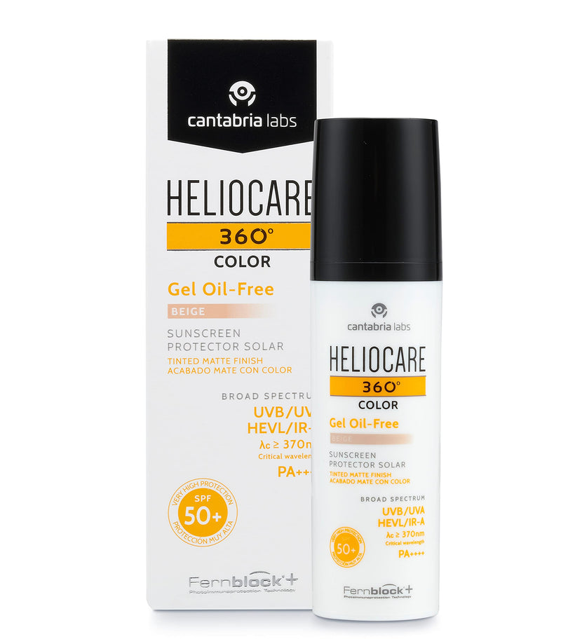 [Australia] - Heliocare 360 Color Gel Oil-Free Beige SPF 50 50ml / Gel Sunscreen For Face/Daily UVA UVB Visible Light Infrared-A Anti-Ageing Sun Protection/Matte Foundation Coverage 