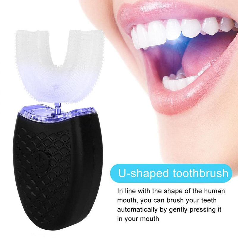 [Australia] - Adults Toothbrush, ANGGREK U-Shaped Adult Electric Toothbrush Automatic 360°Teeth Whitening Cleaning Toothbrush Oral Care AutoBrush Tool(Black) 