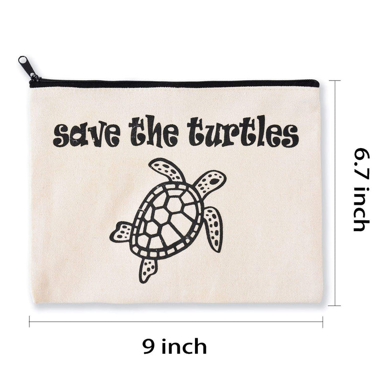 [Australia] - Yaromo VSCO Stuff Bag- Girls Women Teen Beach Survival Kit Beach Accessories in a Beach Cosmetic Bag Save the turtles 