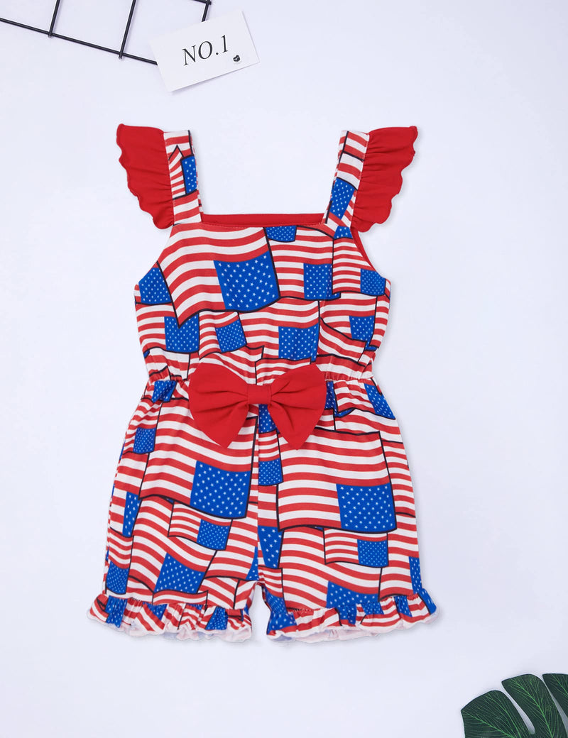 [Australia] - Newborn Baby Girl Summer Outfit Rompers Short Pants with Headband 3PCS for Infant Girl Red2 12-18 Months 