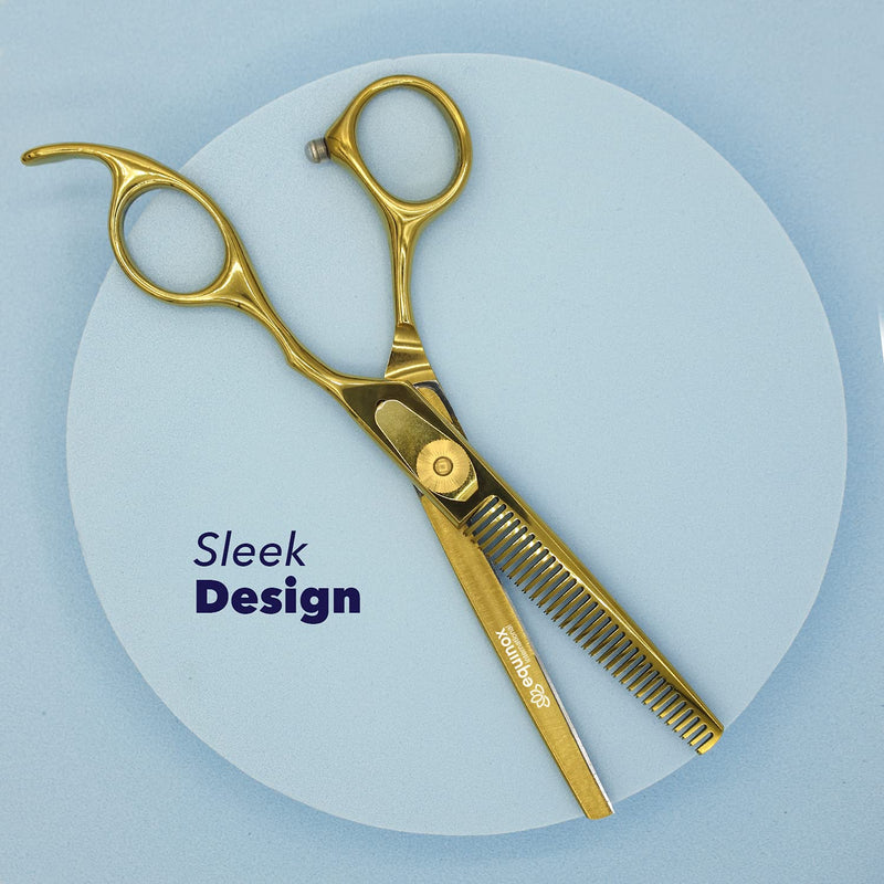 [Australia] - Equinox Professional Razor Edge Series - Barber Hair Thinning/Texturizing Scissors/Shears - 6.5 Inches (Liquid Gold) Liquid Gold 