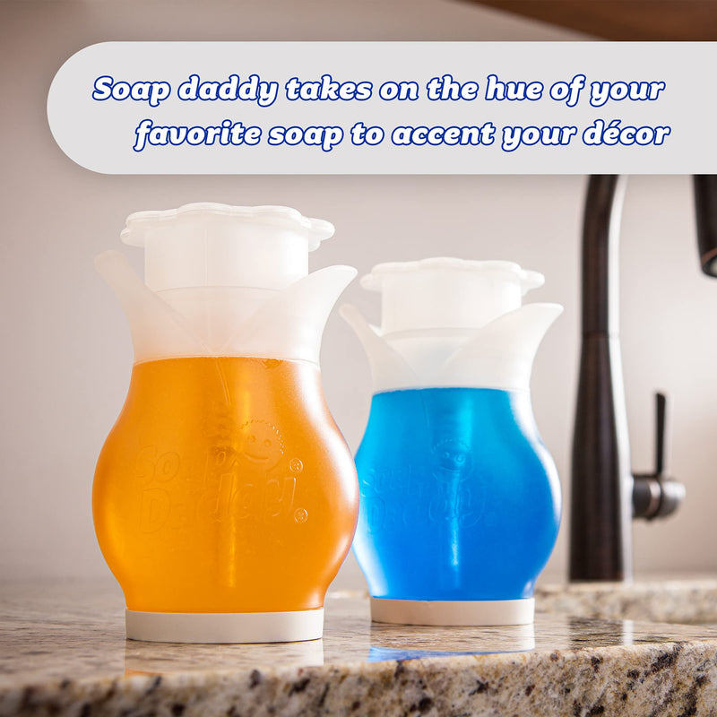 [Australia] - Scrub Daddy Soap Dispenser for Kitchen and Bathroom - Soap Daddy - Refillable Soap Dispenser for Countertop, Dual Action with Easy Grip Sides, Multi-use, 1 ct single 