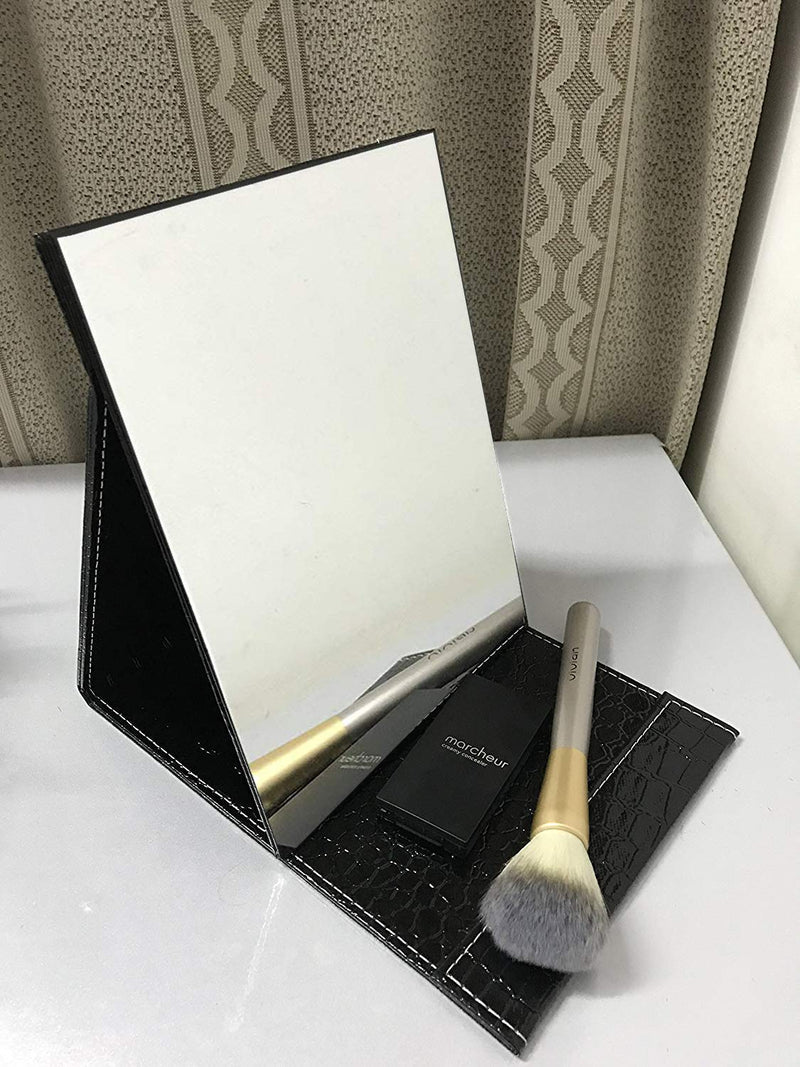 [Australia] - EFAILY Folding Travel Mirror, PU Portable Adjustable Rectangular Ultrathin Mirror, for Travel, Camping,Home (4.3W×2.9L) 4.3W×2.9L 