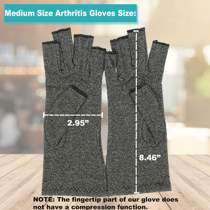 [Australia] - Arthritis Gloves,New Material, Compression for Arthritis Pain Relief Rheumatoid Osteoarthritis and Carpal Tunnel, Premium Compression & Fingerless Gloves (Dark Gray, M) Dark Gray Medium (Pack of 1) 